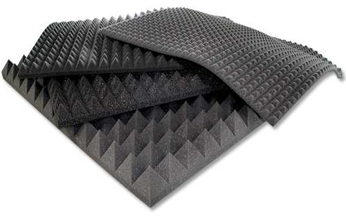 Schallisolierung mit Pyramidenplatten aus Schaumstoff - Bucher Schaumstoffe  KG